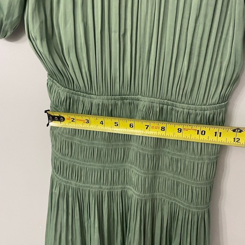 Current Air Anthropologie, XS, sage green peasant top smock waist mini dress - Picture 8 of 9